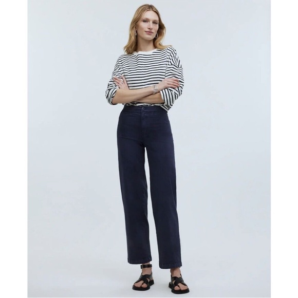 Madewell Pants - NWT Madewell Blue The Emmett Wide-Leg Crop Pant: Welt Pocket Edition